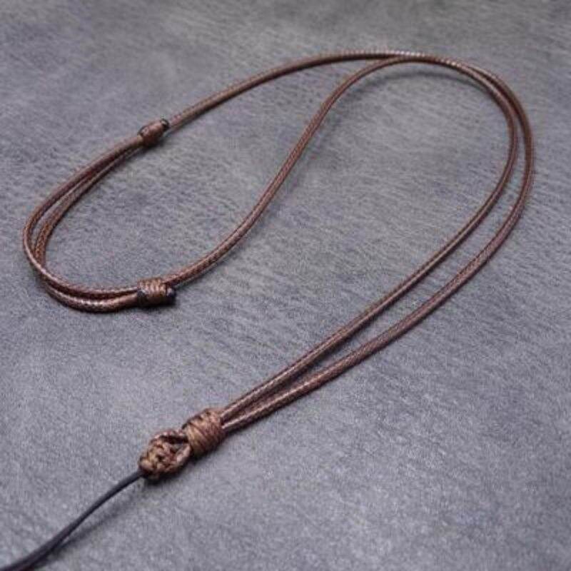 Pendant Lanyard Men's and Women's Halter Handmade Necklace Rope Adjustable Pulling Rope Pendant Jade Pendant Accessory Rope Wax Leather Rope