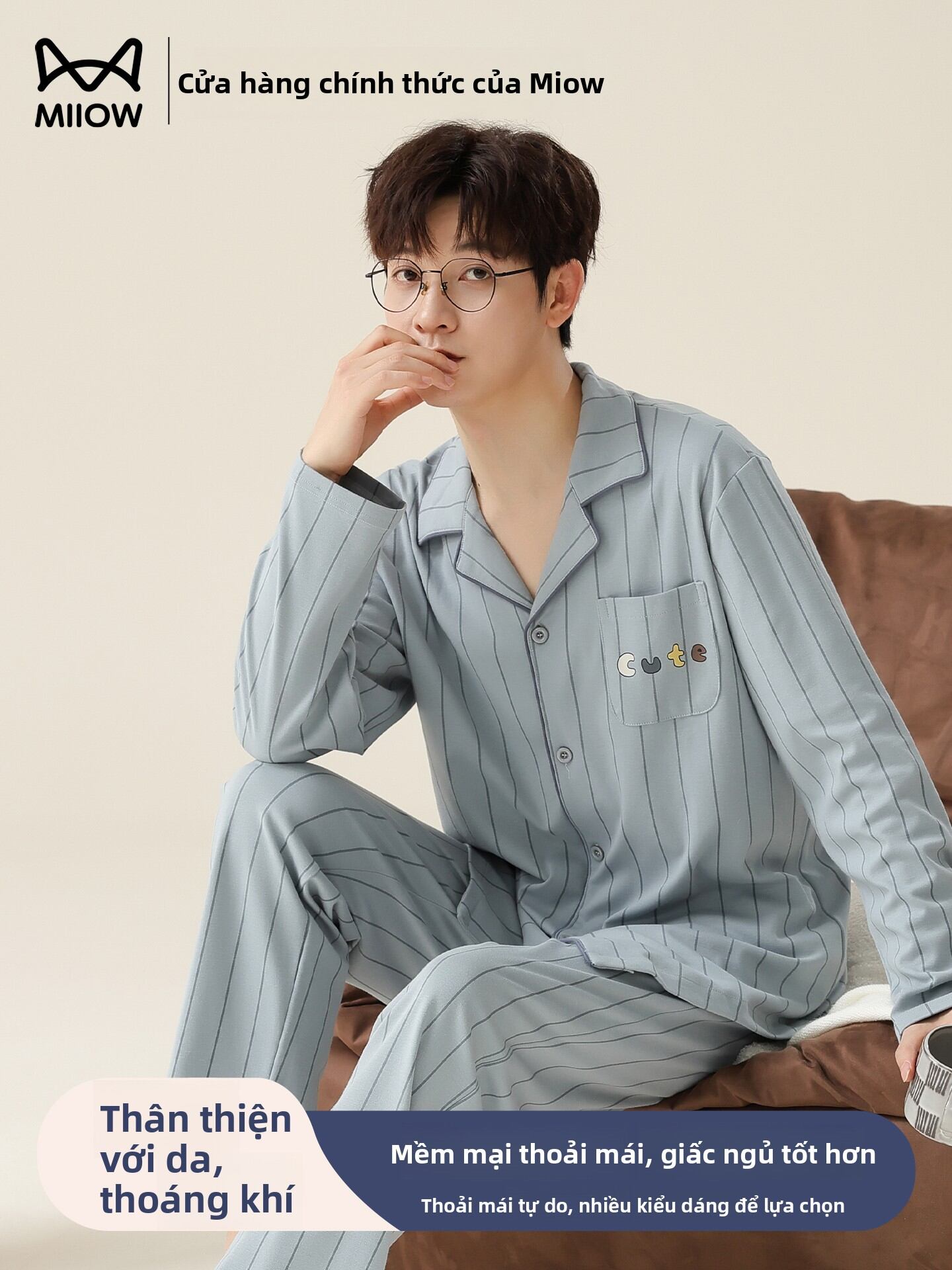 [MiiOW | Men's Spring & Autumn Cotton Sleepwear Set XL Size,MiiOW | Men's Spring & Autumn Cotton Sleepwear Set XL Size,] Giá 697,000 Đồng*Miễn phí vận chuyển