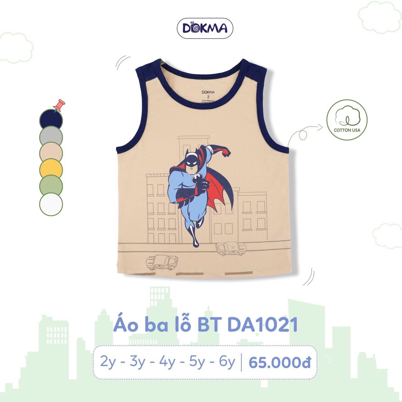 Áo ba lỗ Bé Trai Dokma 2-6 tuổi