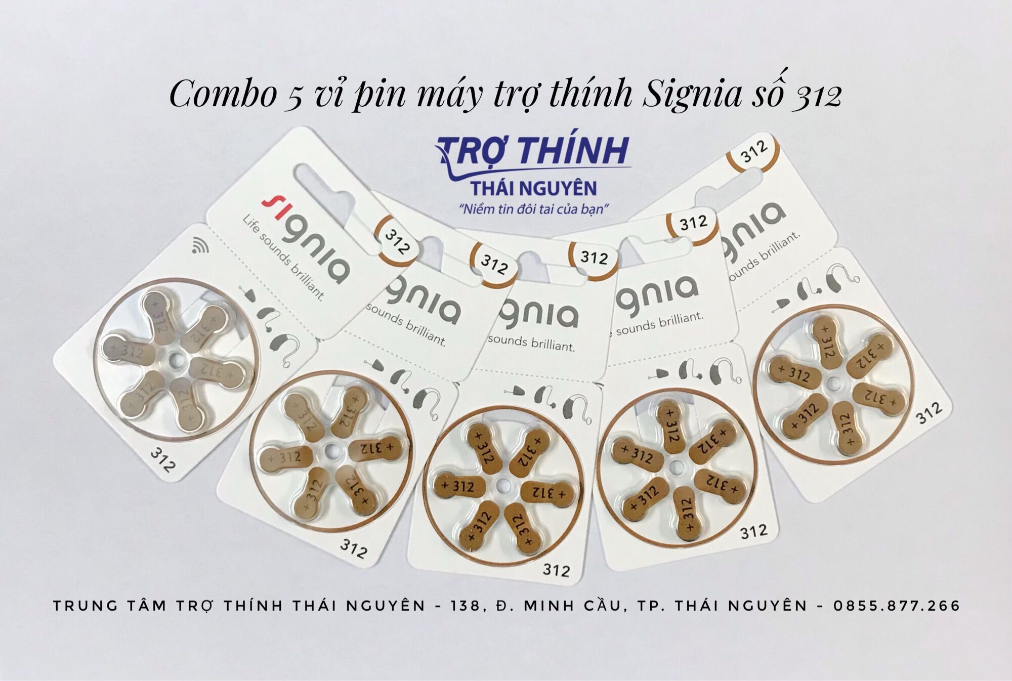 Combo 5 vỉ Pin máy trợ thính Signia số 312