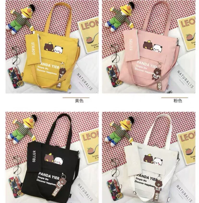 TOTE ĐEO 2 kiểu - GẤU THỎ Kèm BÓP