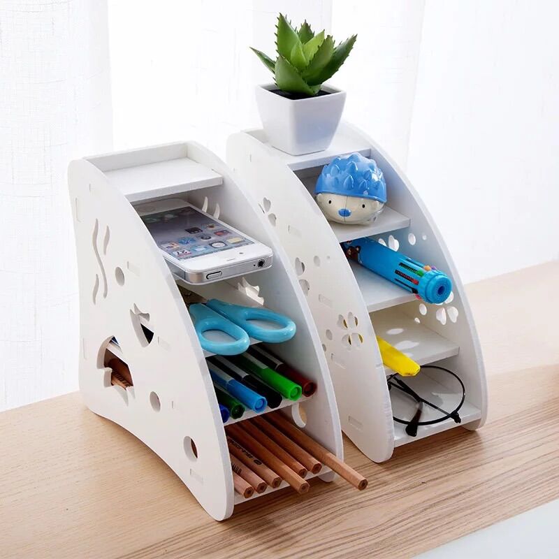 Hộp đựng remote, khay đựng bút, điều khiển, điện thoại bằng gỗ nhựa PVC