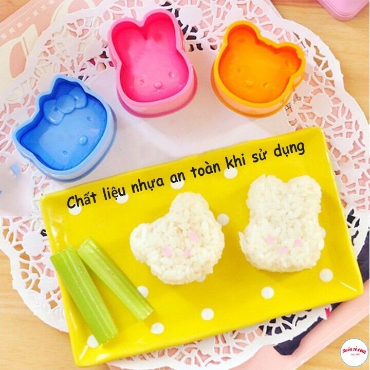 Bộ 3 khuôn cơm bento tạo hình cho bé