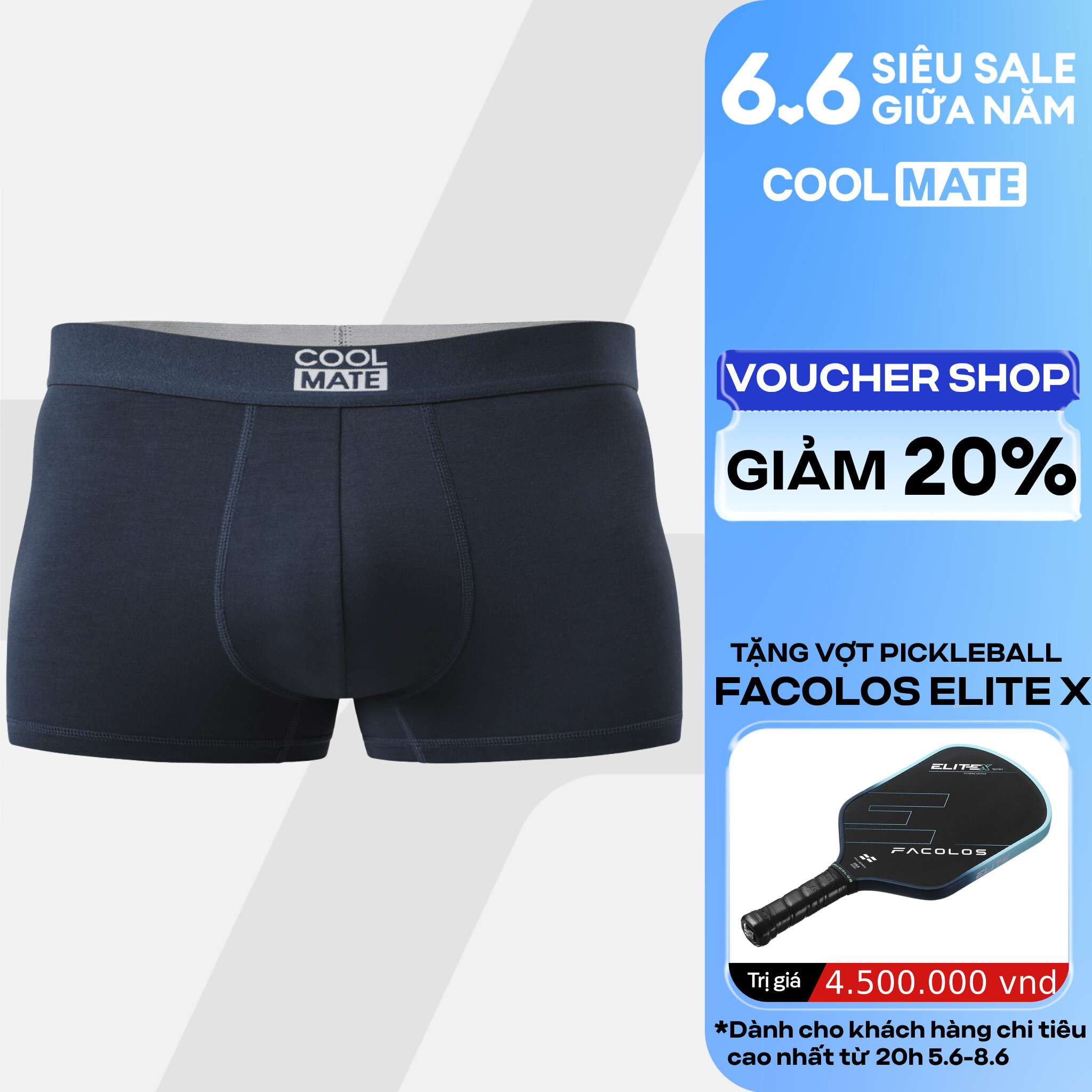 COOLMATE - Quần lót nam dáng Trunk Bamboo sợi tre kháng khuẩn