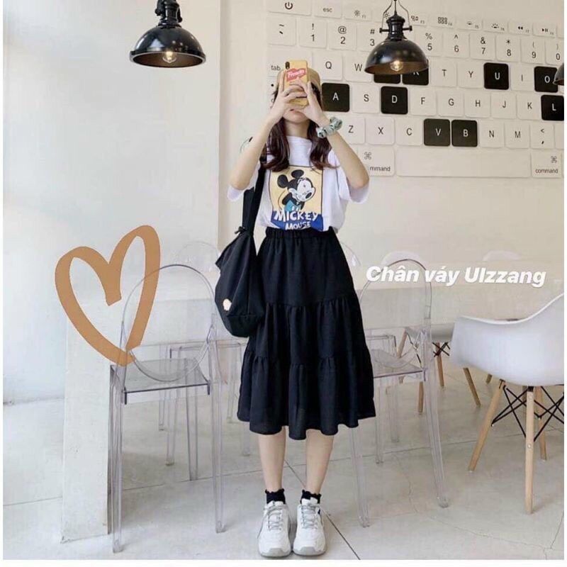 Chân váy voan tầng