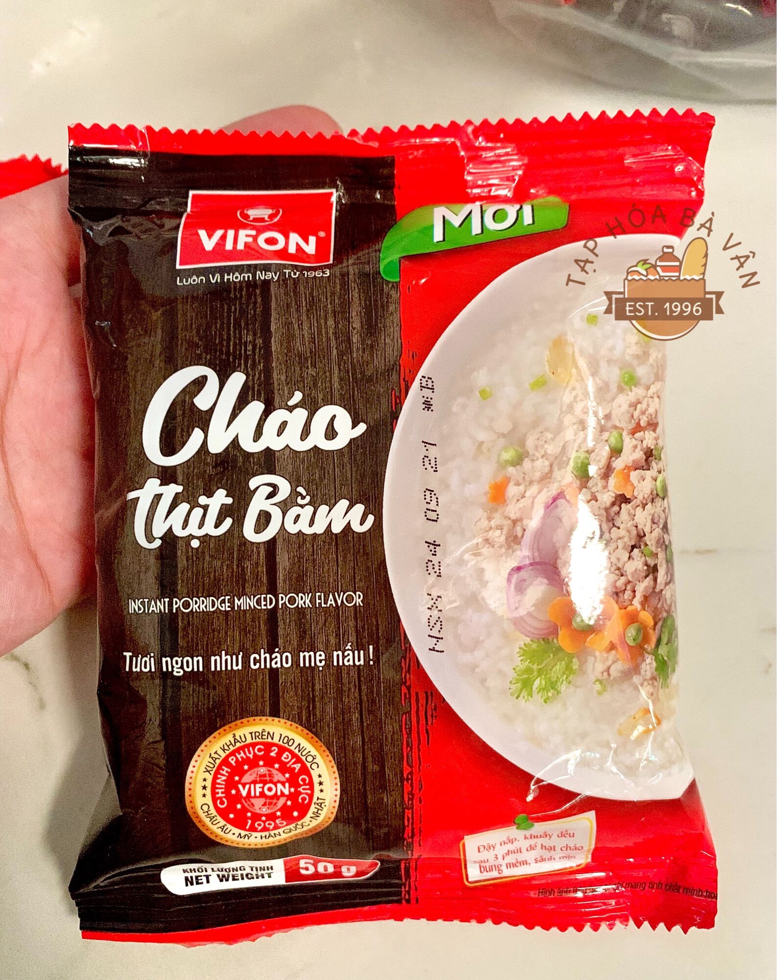 Combo 5 gói cháo thịt bằm vifon gói 50g, cháo ăn liền mới