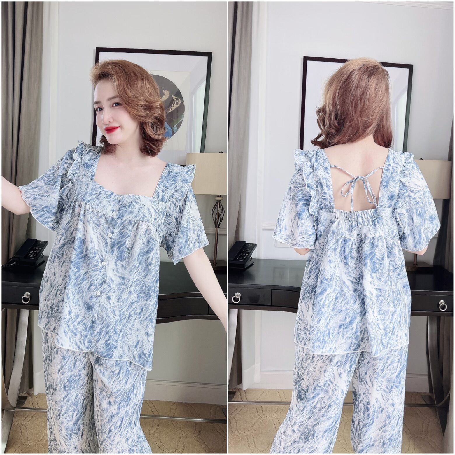 (50-110kg) Bộ Ngủ Bigsize Lụa Cao Cấp - Siêu Cute
