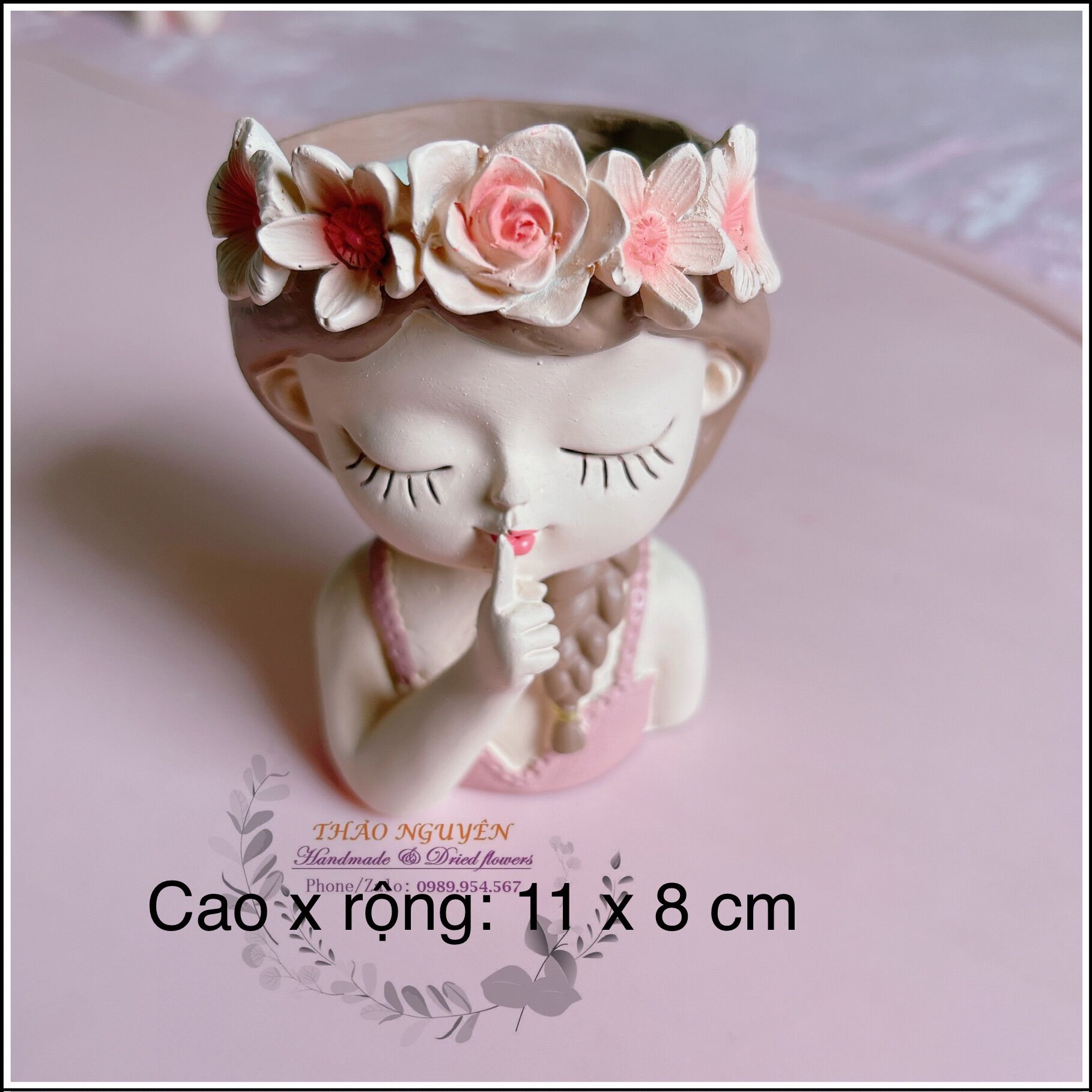 Bình cắm hoa / lọ cắm hoa mini hình cô gái chất liệu gốm sứ