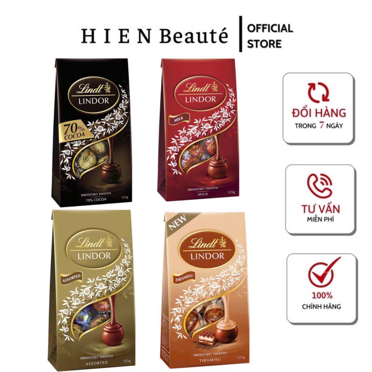 Kẹo Socola Lindt Lindor Irresistibly Smooth 123g/125g