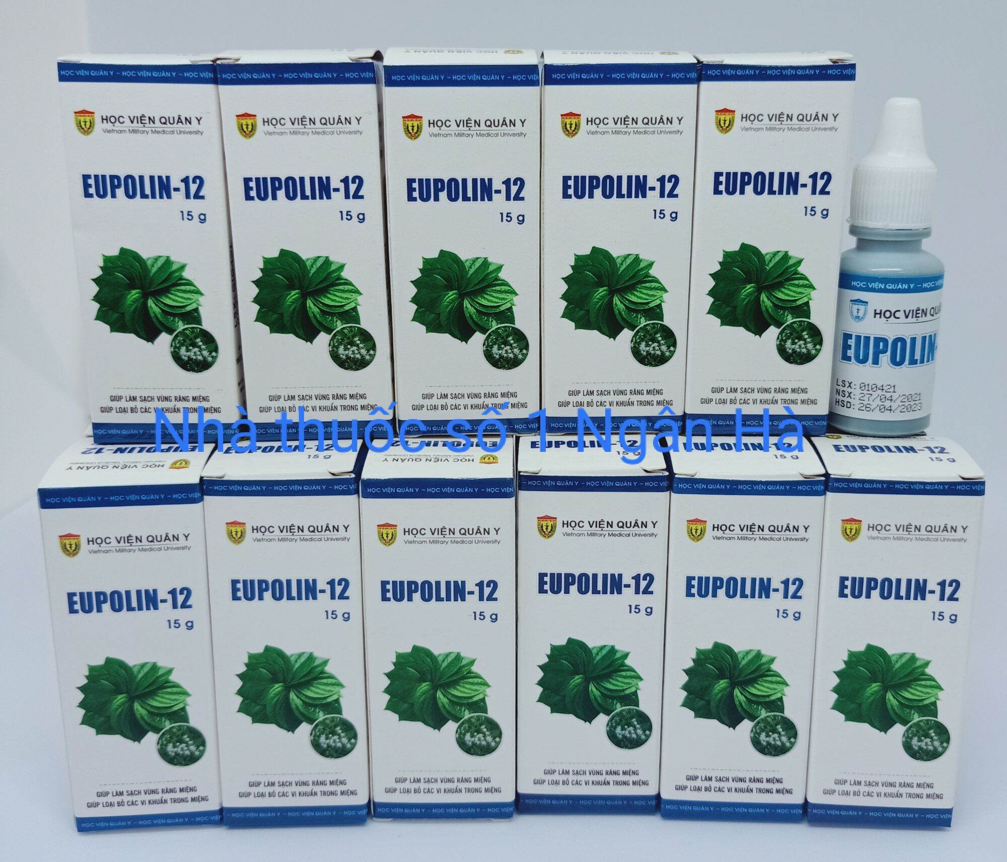 EUPOLIN-12 Học Viện Quân Y giúp làm sạch vùng răng miệng, giúp loại bỏ các vi khuẩn trong miệng