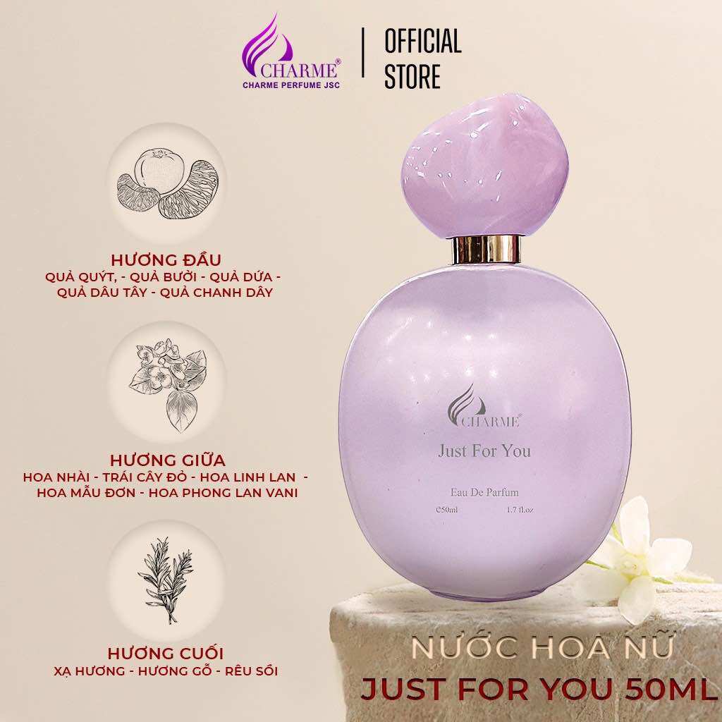Nước Hoa Nữ Charme Just For You 50ml lãng mạn và tinh nghịch cho nàng thêm tự tin