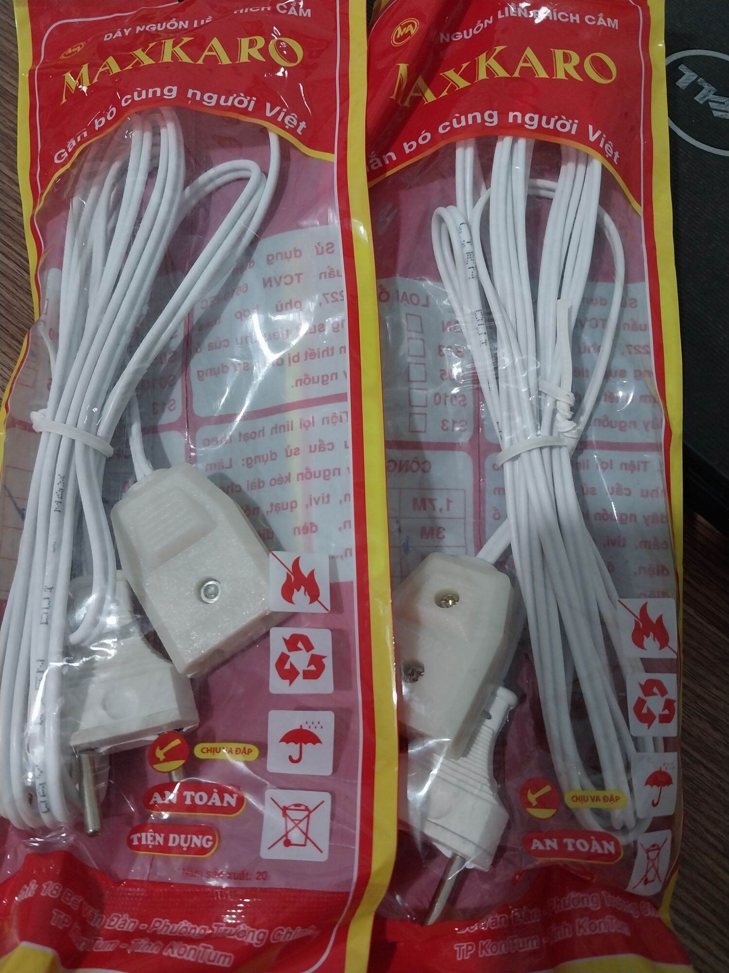 Dây nguồn liền phích cắm an toàn tiện dụng. dây dài 3m 5m