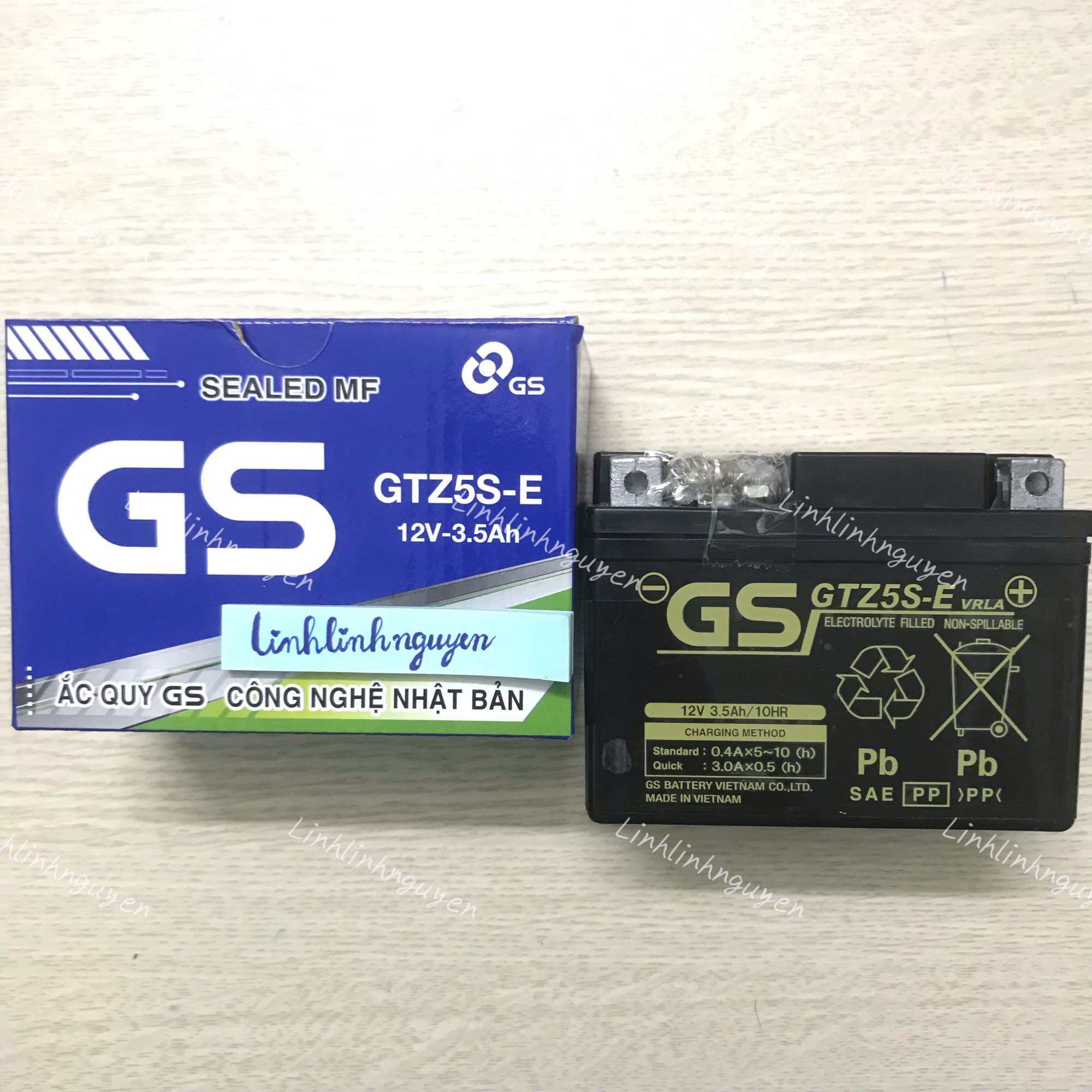 Bình ắc quy xe máy GTZ5S-E 12V 3.5AH chính hãng GS BATTERY loại bình khô
