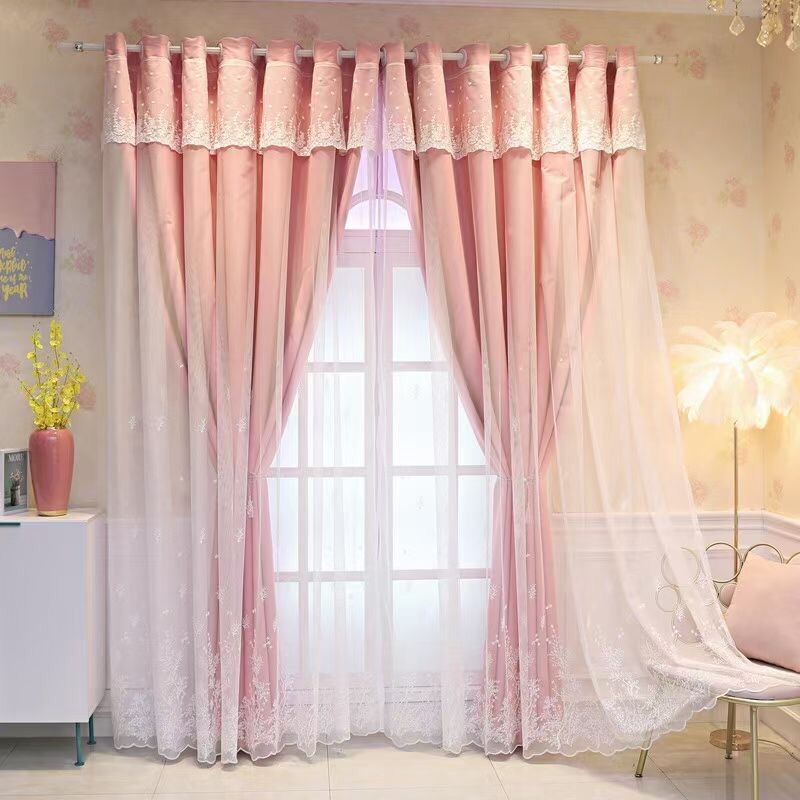Vải rèm voan thêu chân