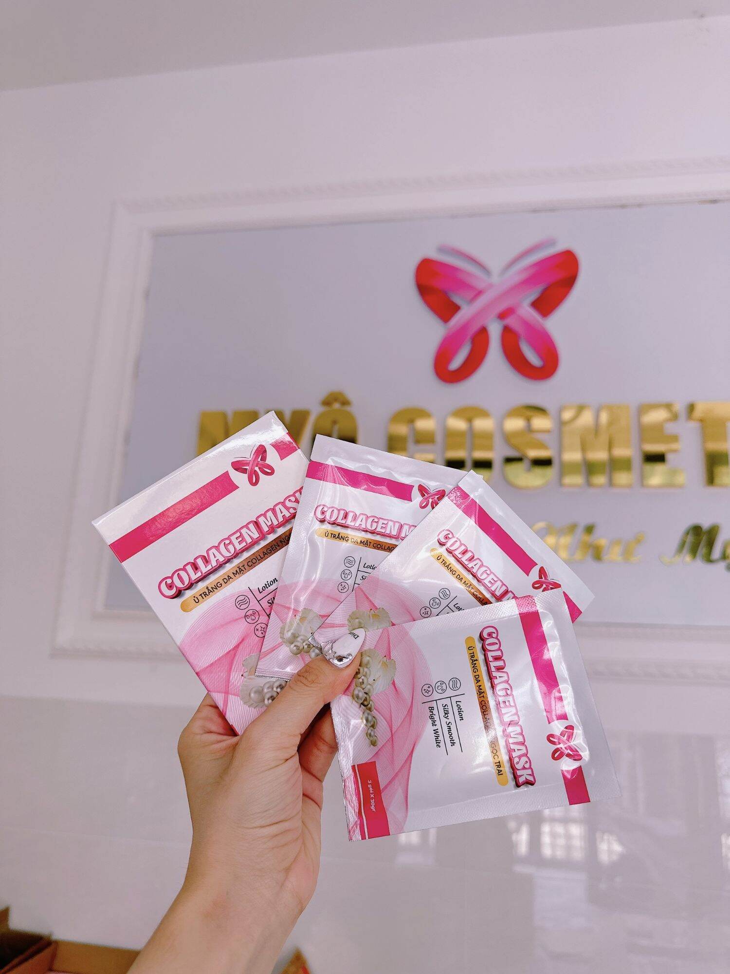 [Tặng kèm cọ đắp nạ] Ủ trắng da mặt collagen ngọc trai MYÔ