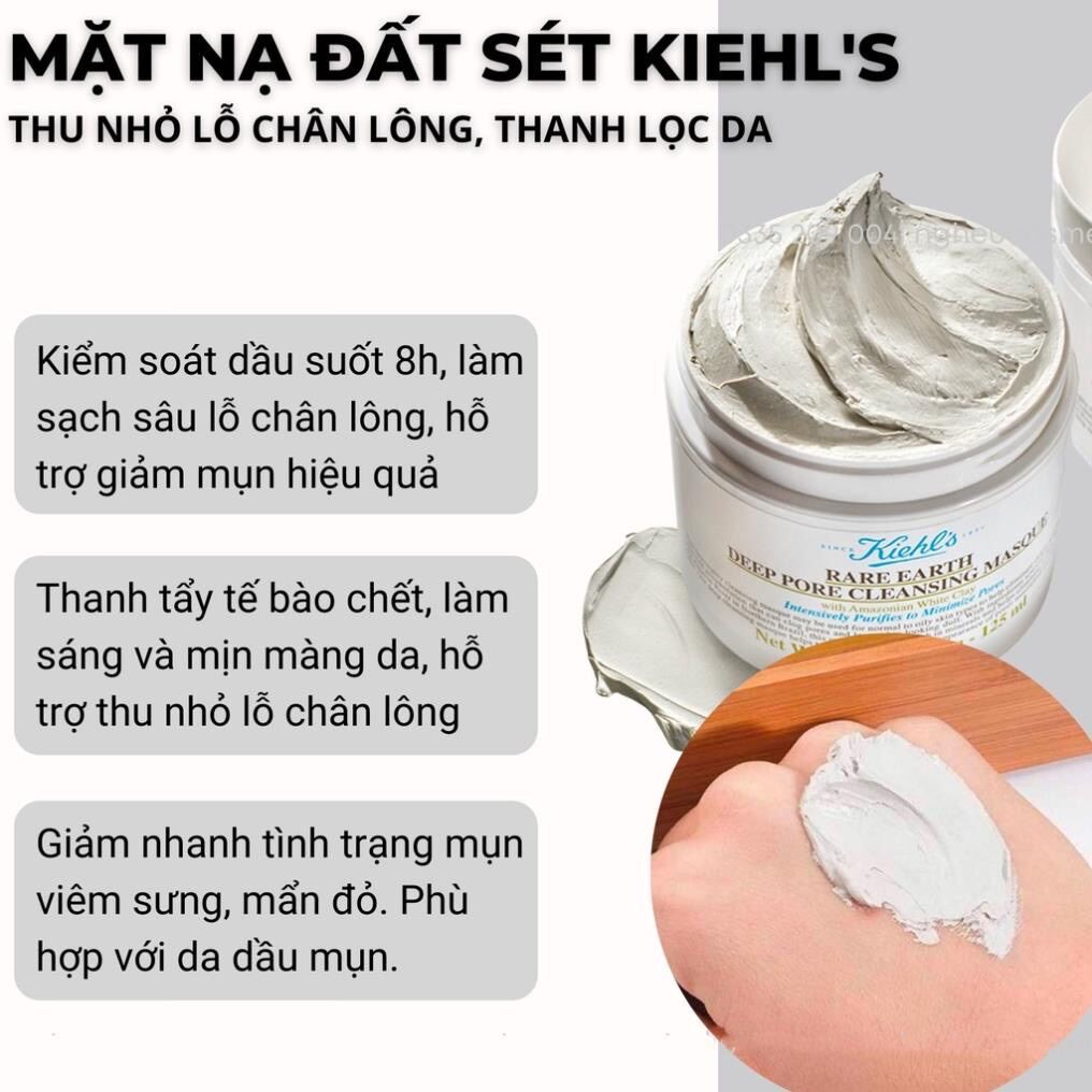 Mặt Nạ Đất Sét Kiehl s Làm Sạch Sâu Se Khít Lỗ Chân Lông giảm mụn đầu đen