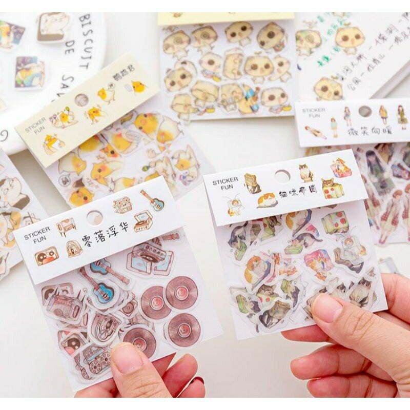 Random Set 32 sticker washi dán trang trí sổ nhật ký