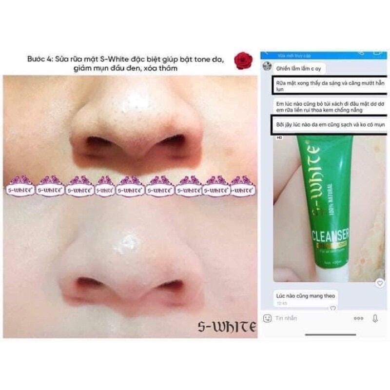 [HCM]Sữa rửa mặt trắng mịn da Swhite