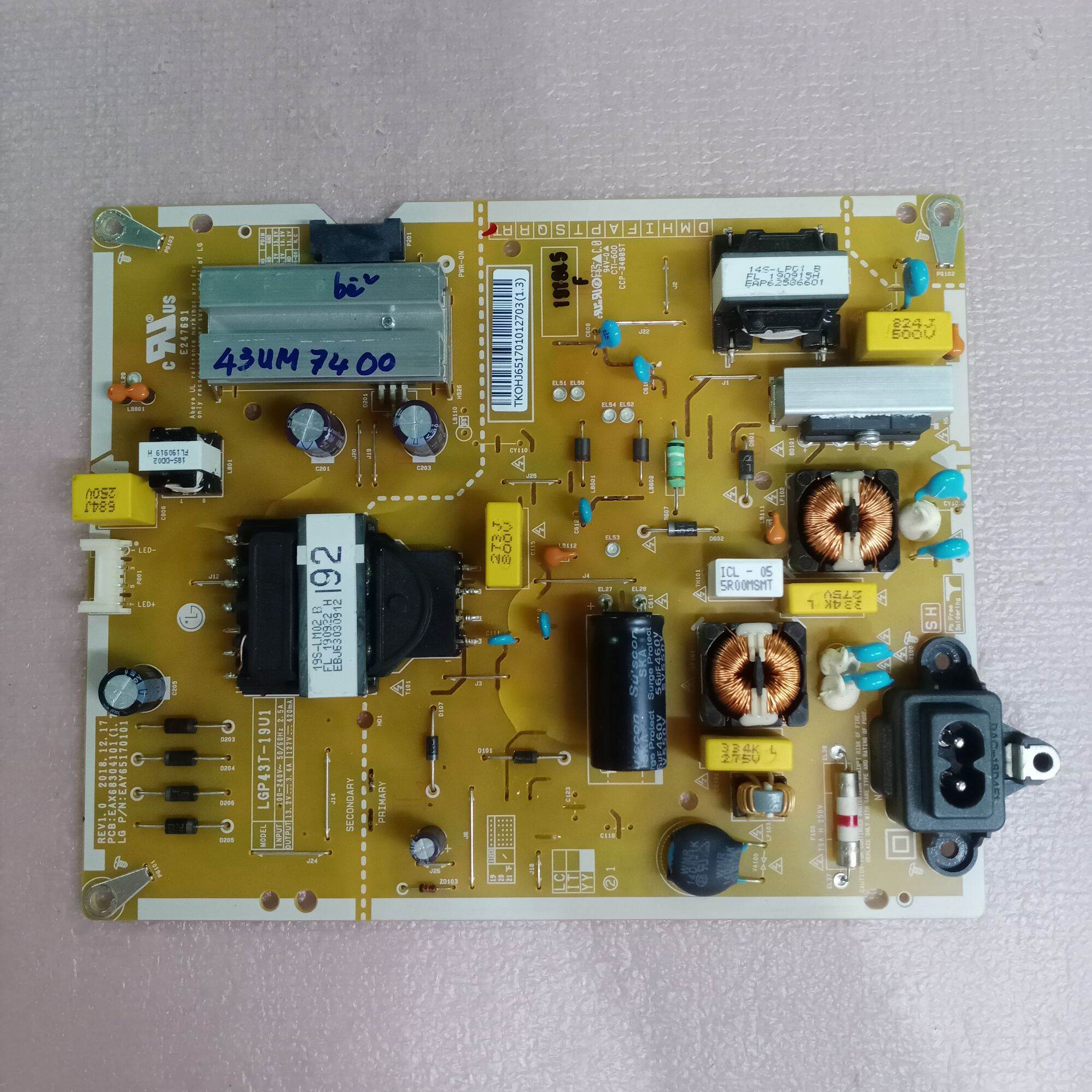 Bo mạch tv LG 43UM7400,bo xử lý,khiển,nguồn,main chính,chủ