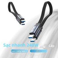 Cáp USB C Ngắn 20CM Từ Tính, Sạc Nhanh 240W, Cáp Dữ Liệu Bện, Dành Cho iPhone 15/16/17, Samsung Type C To Type C