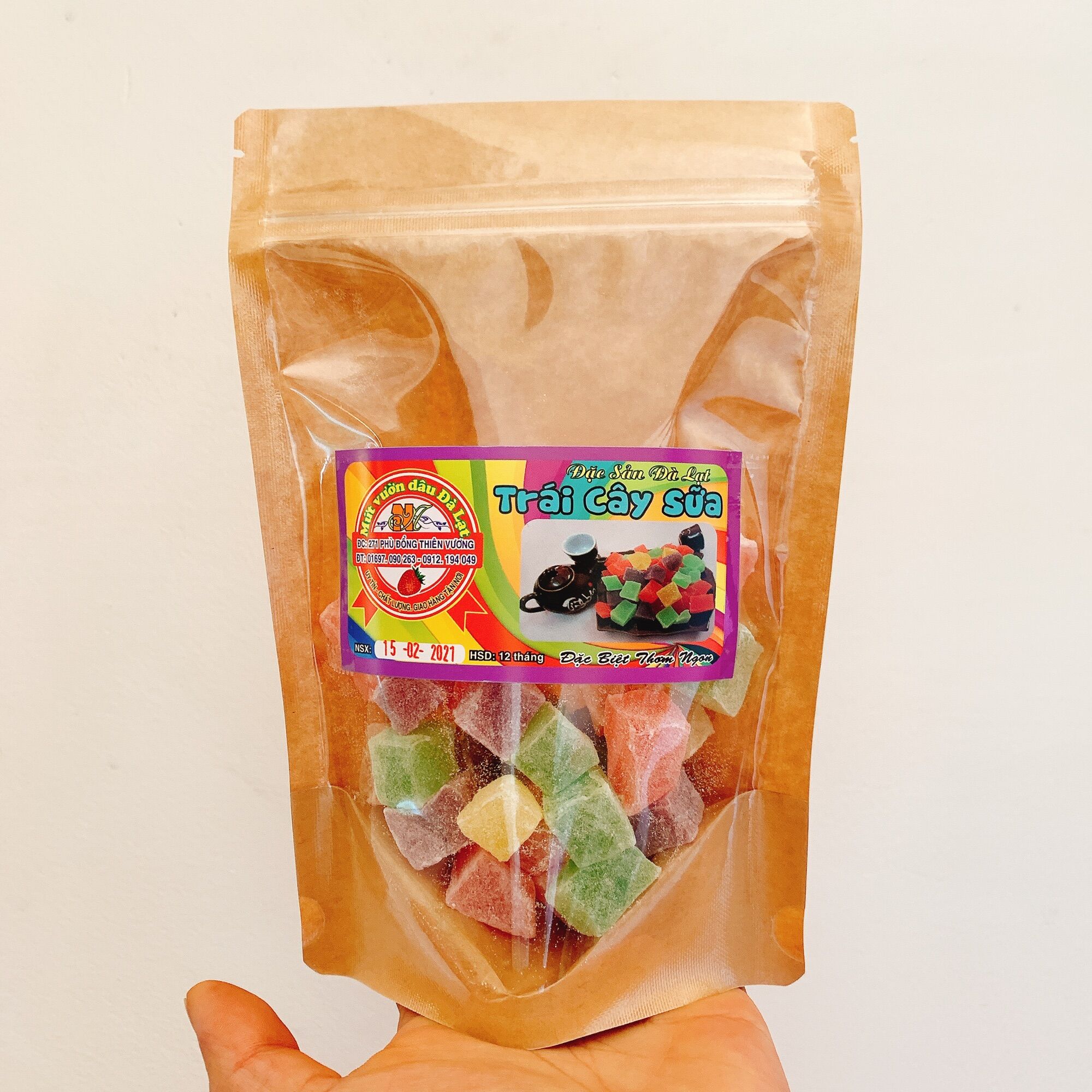 Kẹo Trái Cây Mix DLFRESH Đặc Sản Đà Lạt Túi Zip 200gr