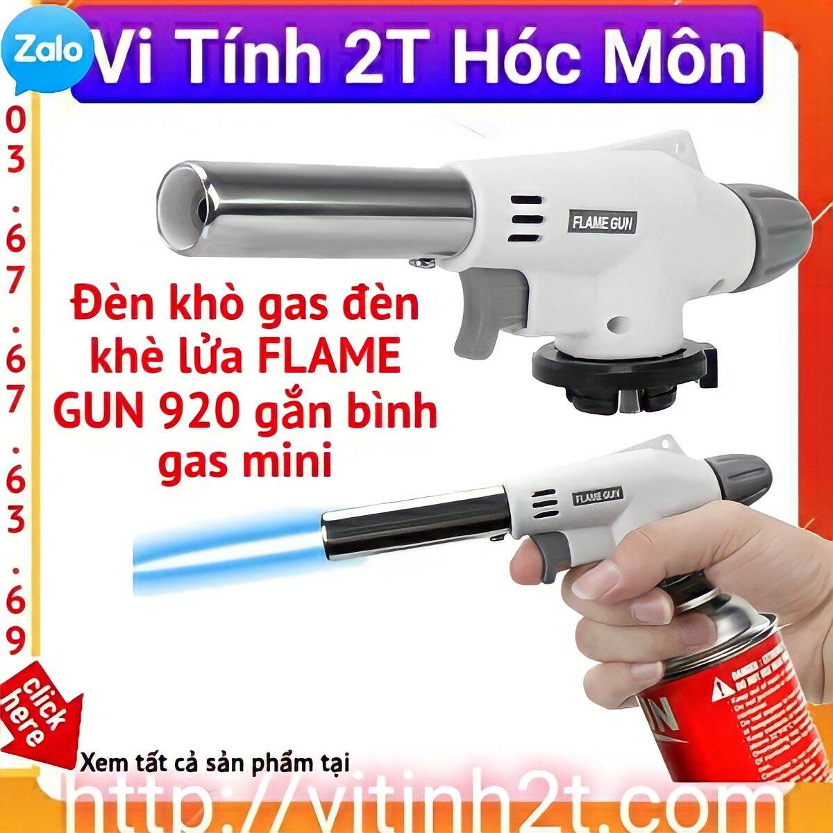 Đèn khò gas đèn khè lửa FLAME 920 gắn bình gas mini