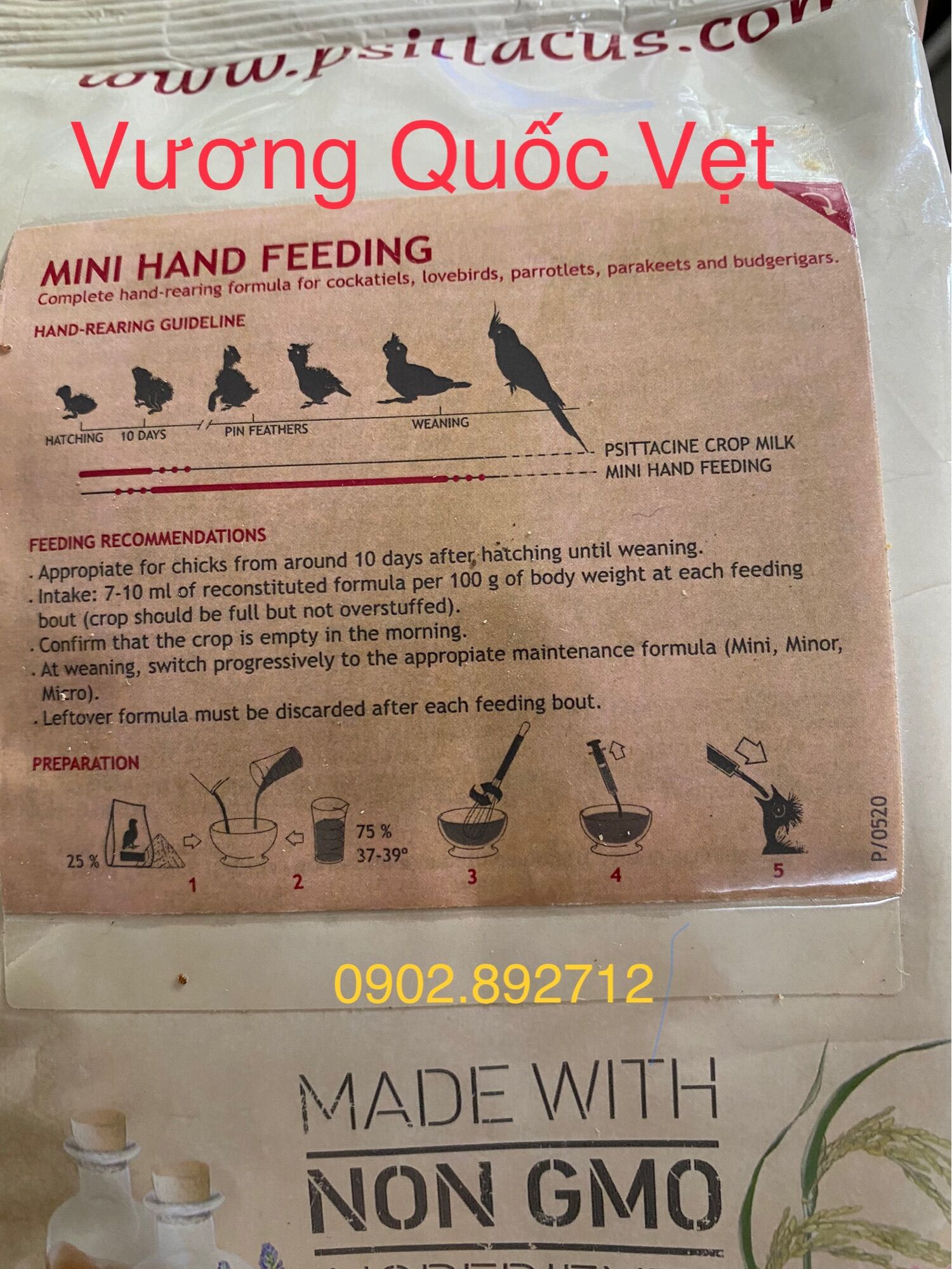 [HCM]Bột PSITTACUS dùng cho chim non gói 1kg