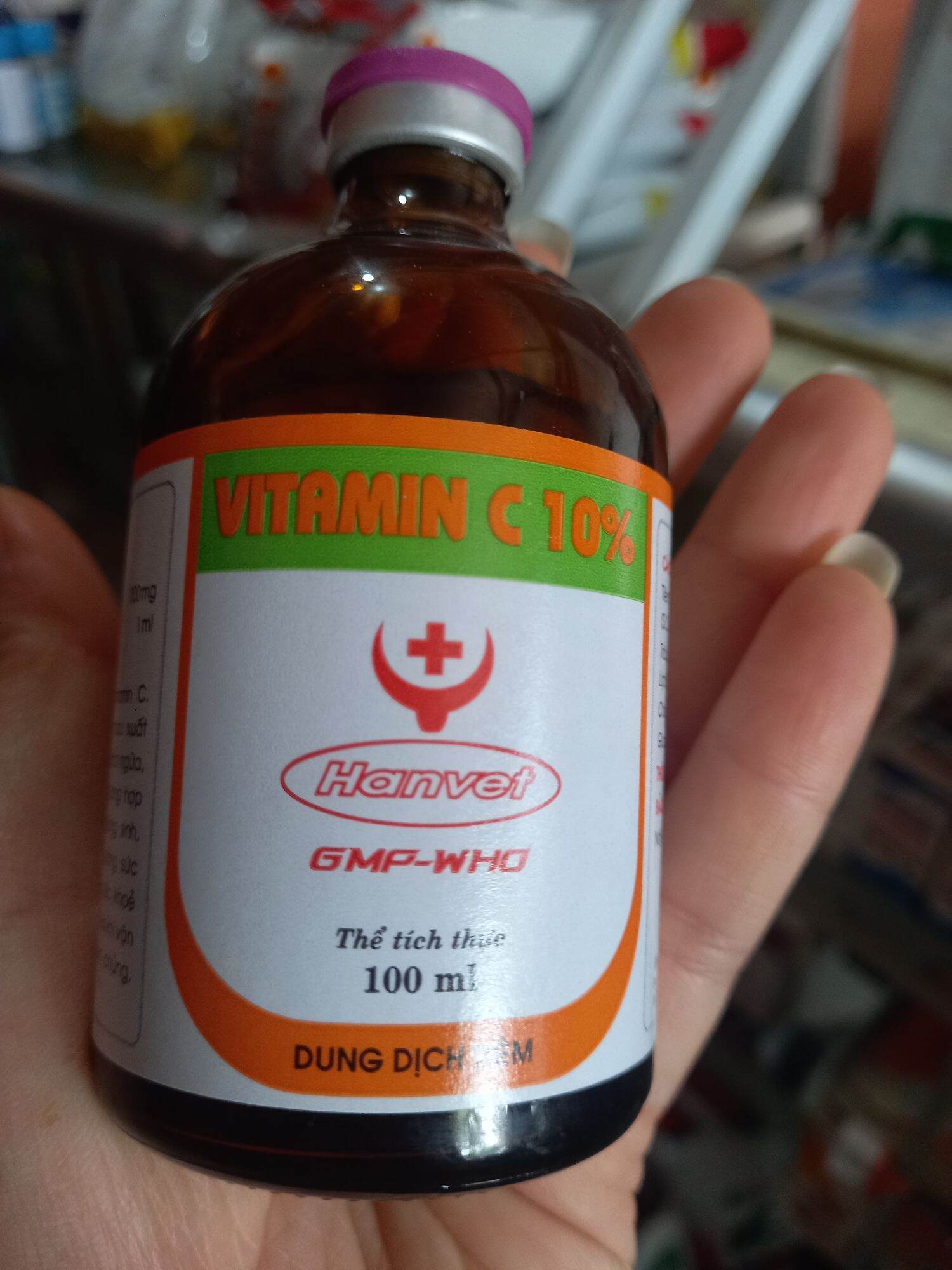 Vitamin C 100ml 10% dạng tiêm dùng cho thú y