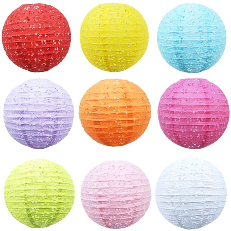 Đèn lồng ánh sáng xuyên qua size 30cm- lồng đèn giấy thủng trang trí trung thu