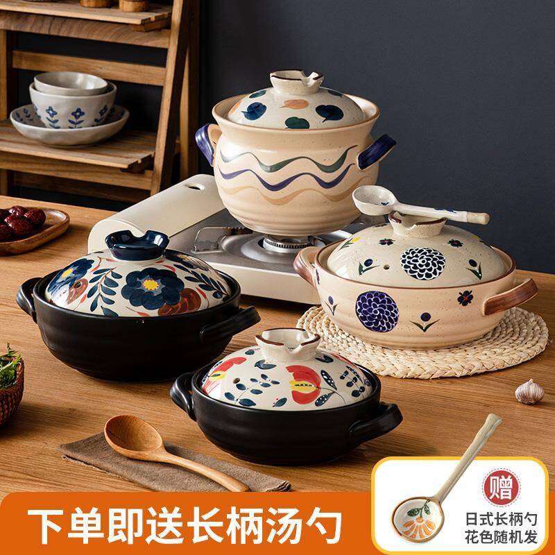 Nồi đất kiểu nhật n23g nồi hầm chịu nhiệt cao gia dụng nồi đất nhỏ nồi canh niêu gốm sứ có nắp bếp ga