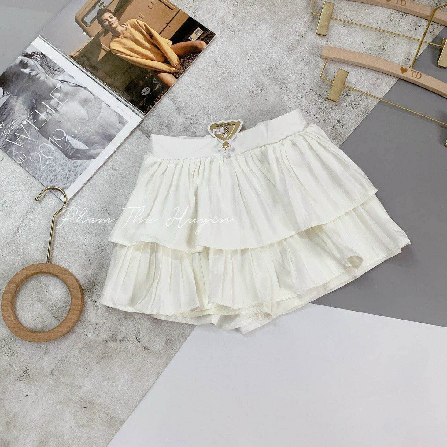 Chân váy dập 2 tầng kèm ảnh thật