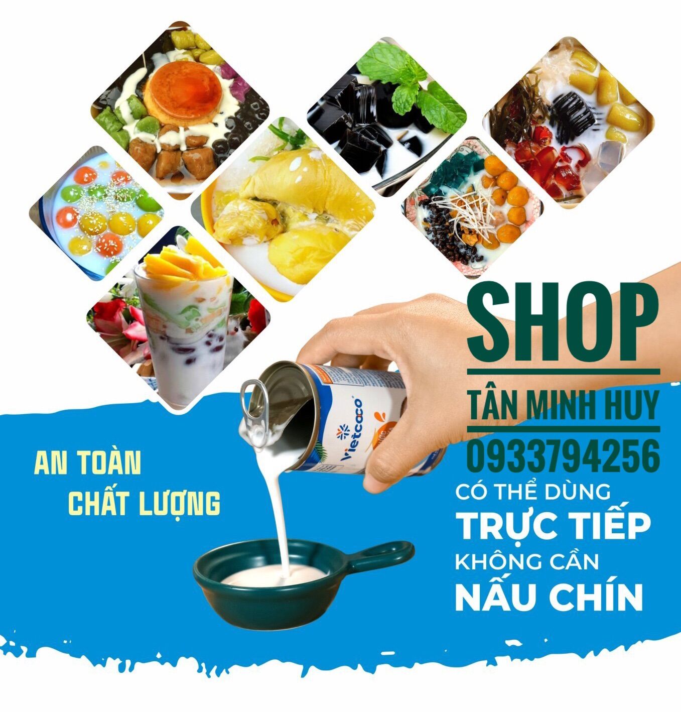 Combo 4Lon Nước Cốt Dừa Tươi VietCoco 400ml