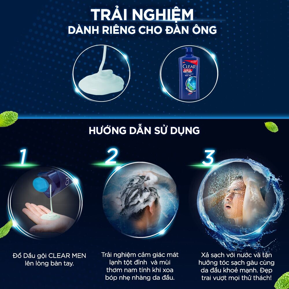 DẦU GỘI CLEAR MEN 180gr-340gr-650gr