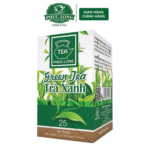 Trà xanh túi lọc phúc long thơm ngon đậm vị date mới