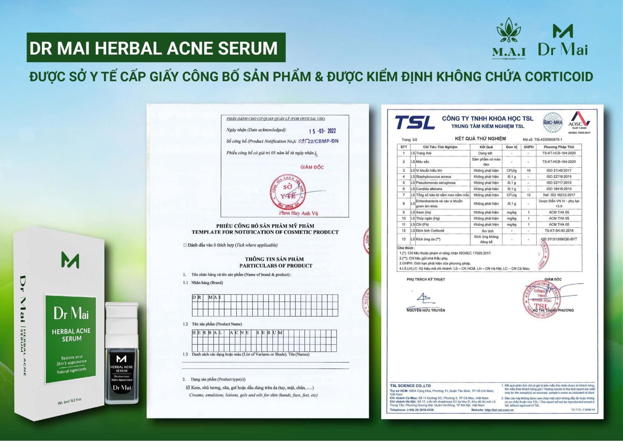 Serum Dr mai Herbal Acne 6ml ( nguyên chất mẫu mới )