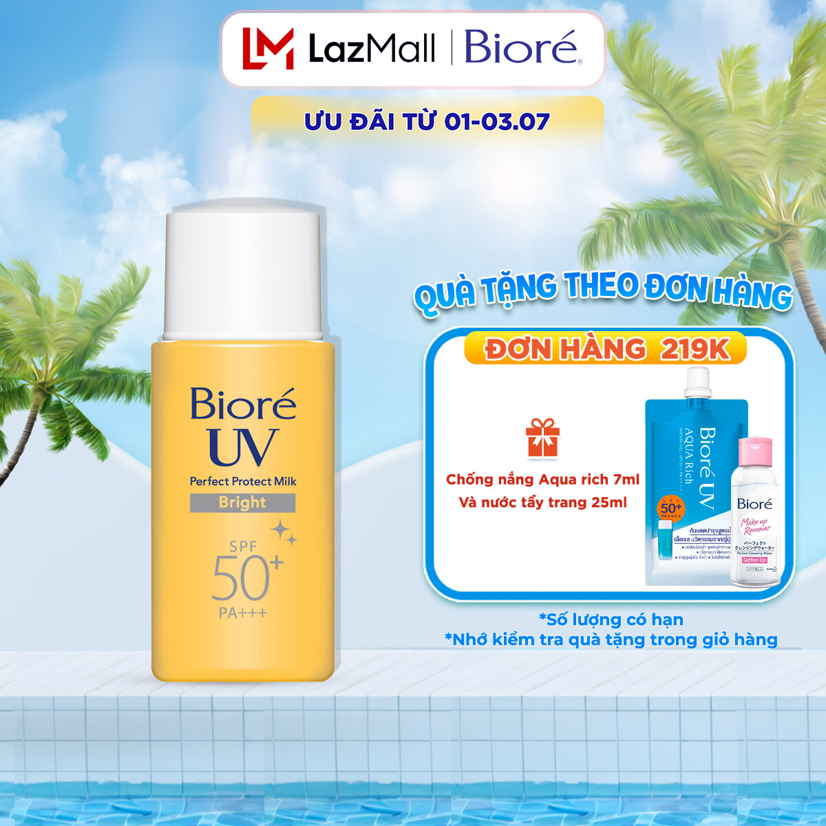 Bioré Sữa Chống Nắng Bảo Vệ Hoàn Hảo Sáng Mịn UV SPF50+/PA+++ 25ML
