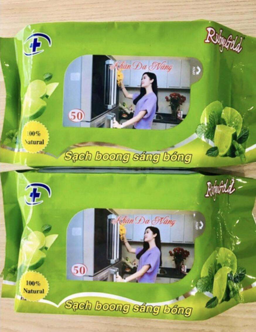 Combo 5 gói khăn ướt đa năng Ruby & gold/khăn lau bếp/lau sàn