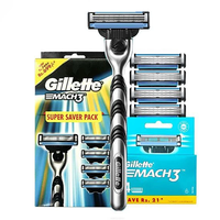 Gillette | Bộ Dao Cạo Gillette Mach 3 Classic Series Dành Cho Nam Giới Với 1 Cán Dao Và 5 Lưỡi Dao, Dao Cạo 3 Lớp Thép Không Gỉ Sắc Bén Dùng Cho Toàn Bộ Khuôn Mặt