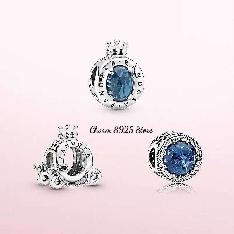 COMBO 3 HẠT CHARM VƯƠNG MIỆN XANH BẠC S925