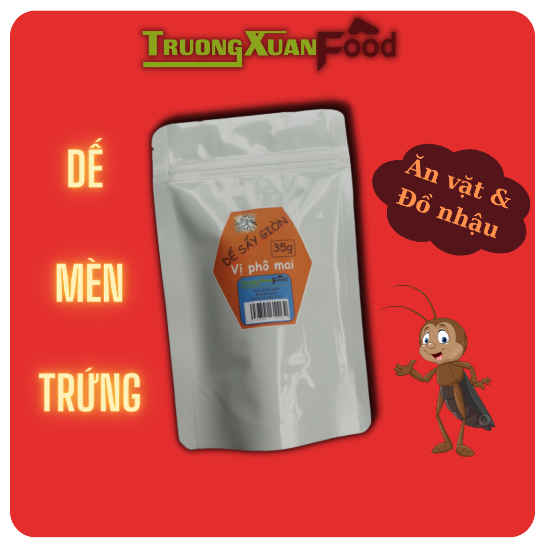Dế sấy, dế sấy giòn vị phô mai, thực phẩm khô, thực phẩm sấy khô, thực phẩm ăn liền, đồ khô, ăn vặt, đồ nhậu - truong xuan food