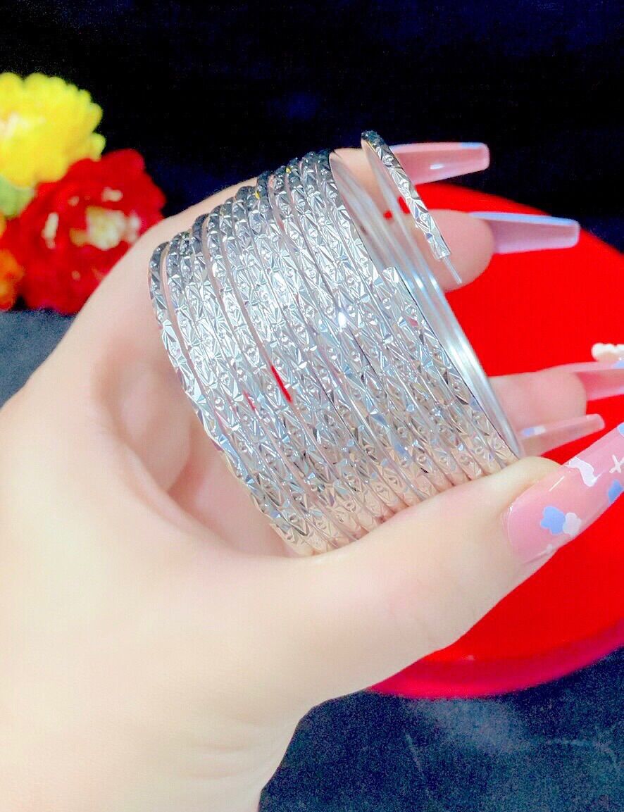 Bộ vòng ximen mạ bạch kim cao cấp khoá xỏ 7 chiếc mẫu mới về