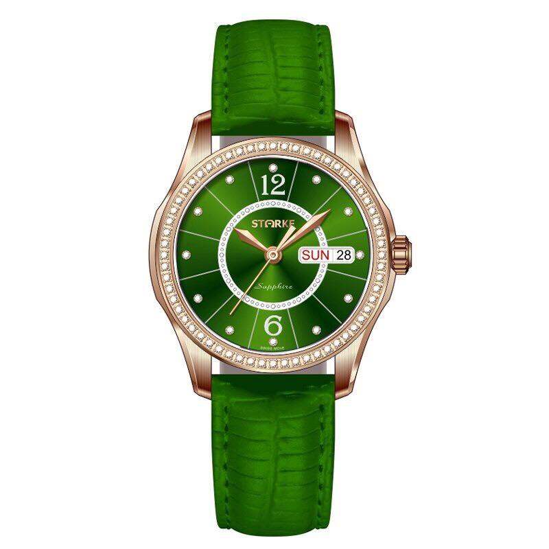 Đồng Hồ Nữ Starke Xanh Đỏ Trắng Nâu
