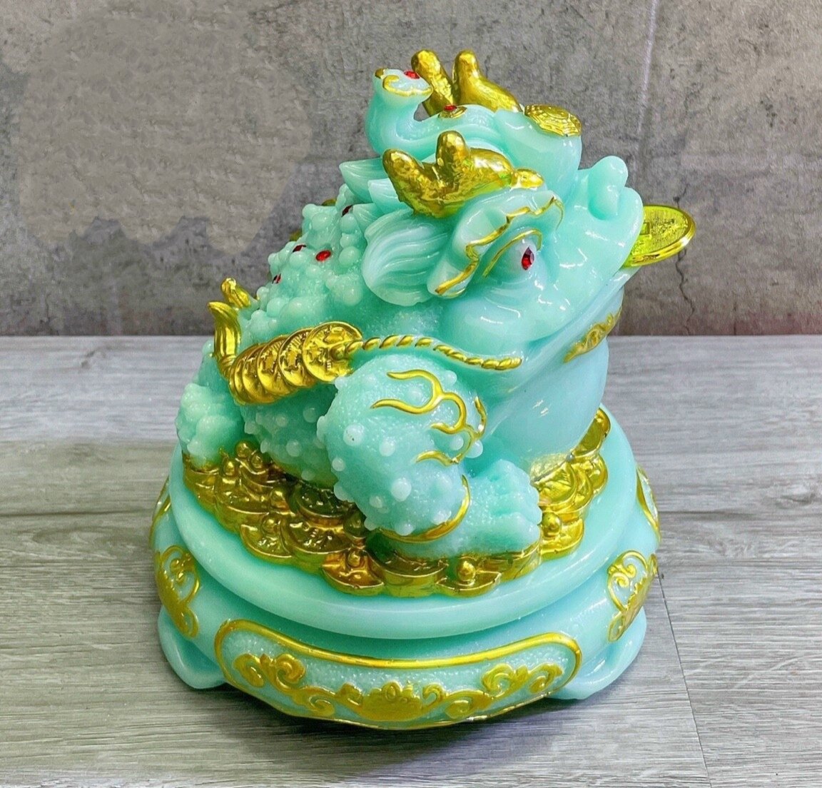Cóc thiềm thừ đá 14cm ngậm tiền vàng