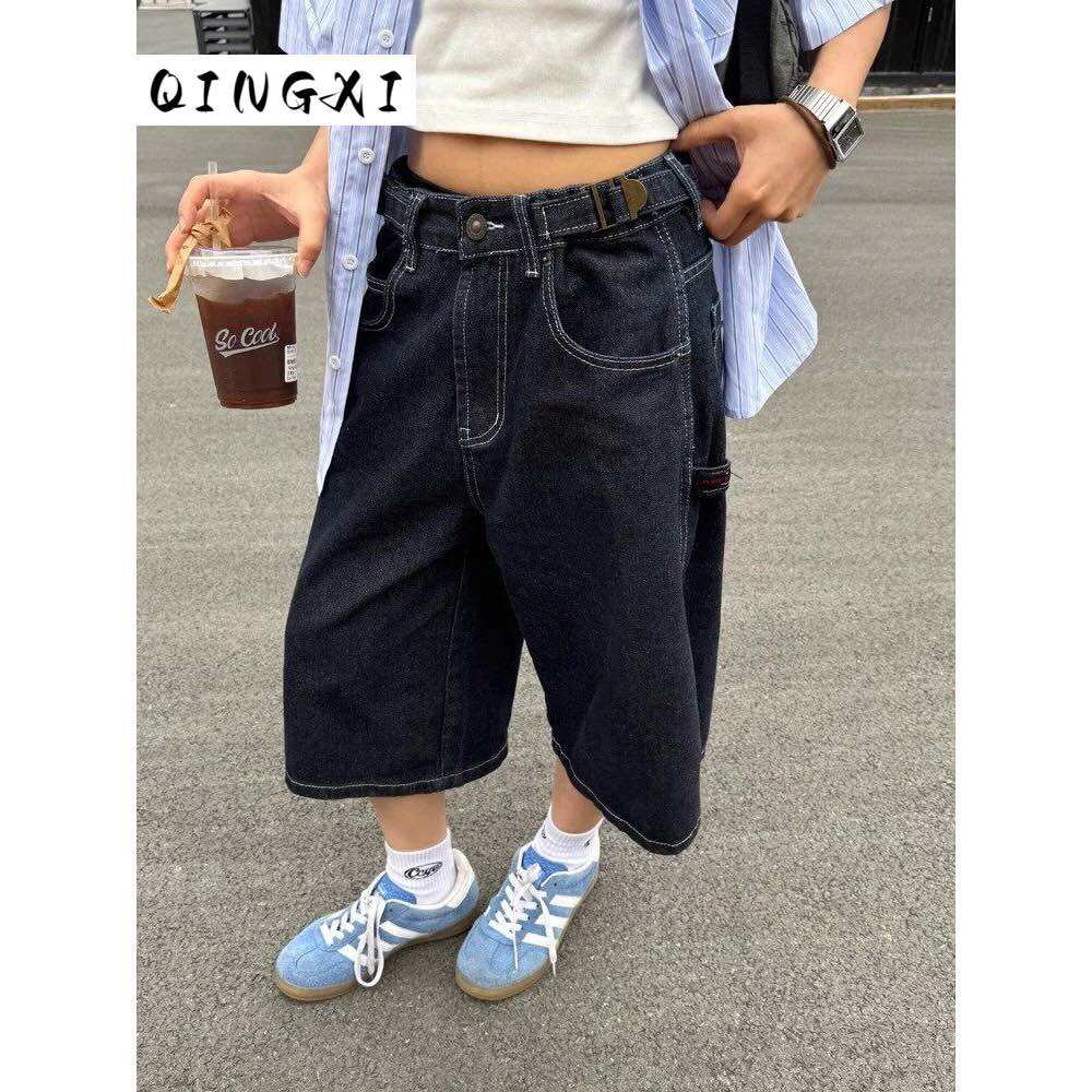 quần sọt jean ống rộng unisex 006