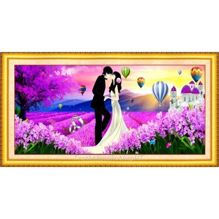 Tranh đính đá tình yêu vĩnh cửu lv210 / 110x50cm / chưa đính đá