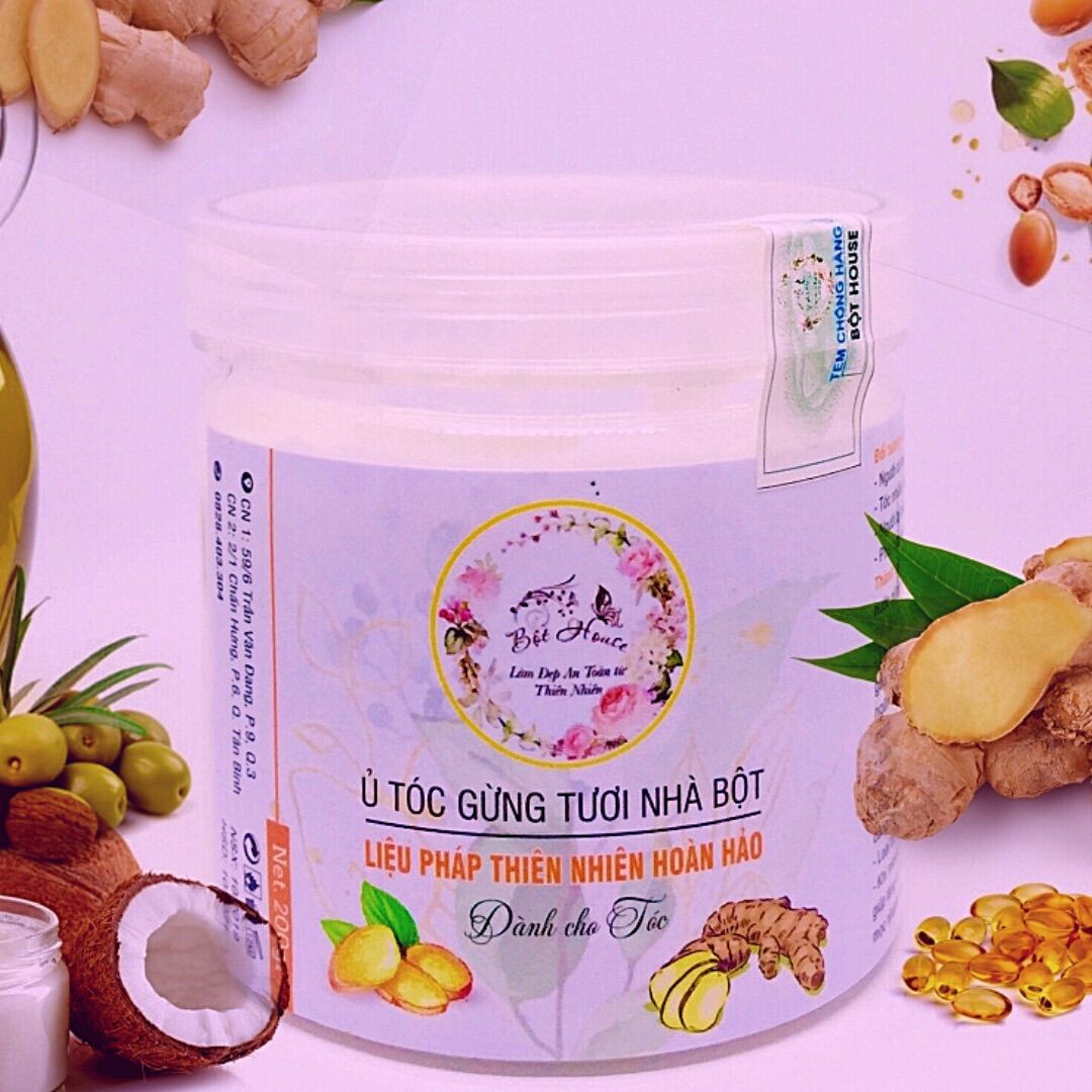 Ủ tóc gừng handmade 1 lần tóc suông mượt.