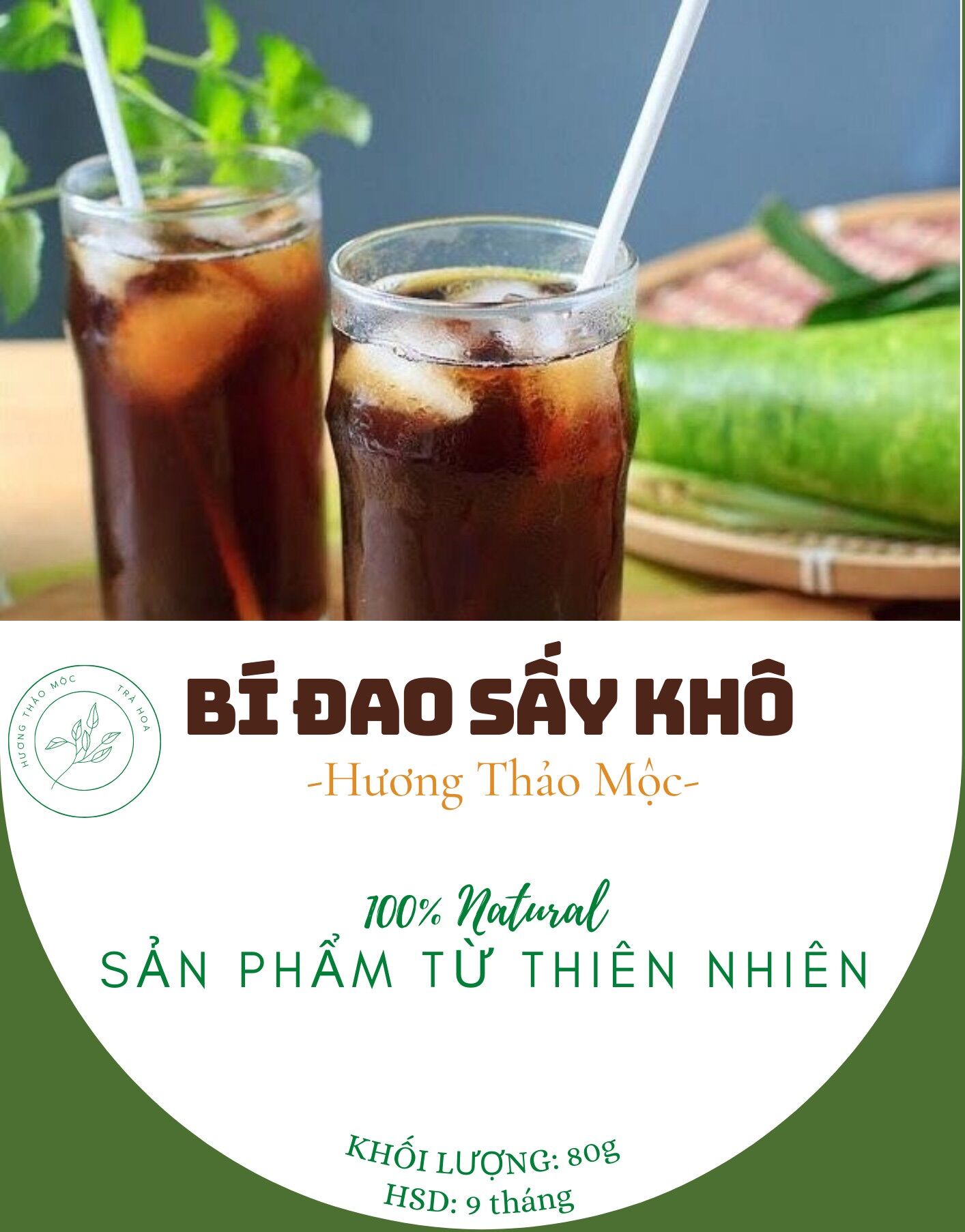 Sâm Bí Đao Nấu 12 - 15 Lít nước (Tặng Kèm Đường Phèn, Hạt Chia)