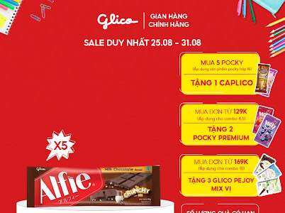 Combo 5 Socola Dạng Thanh Glico Alfie