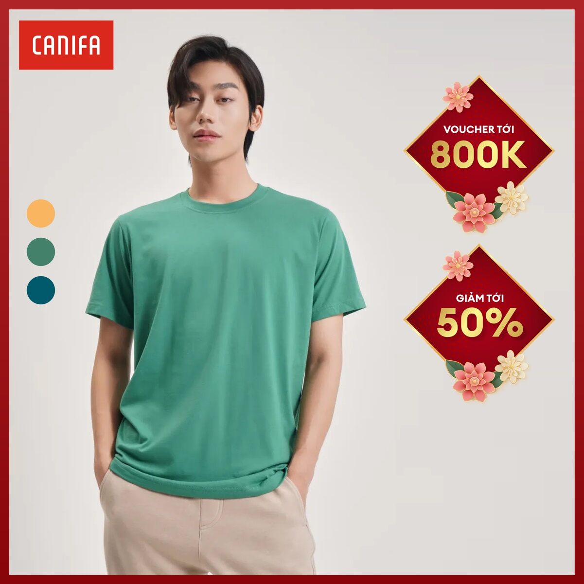 [CHỈ 5.11 VOUCHER TỚI 500K] Áo phông nam CANIFA  cổ tròn 8TS24A005