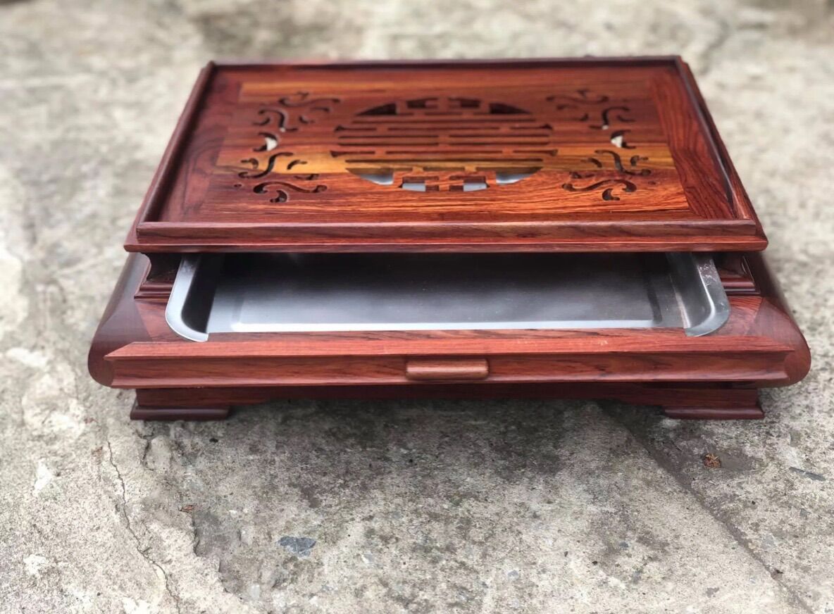 Khay trà gỗ cẩm lai kích thước 47x37x16cm